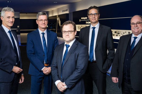 Übernehmen ab 2022 die Geschäftsführung (v.l.): Udo Haberland, Lutz Braun, Karl Faulhaber, Markus Dietz, Hubert Renner. (Bild: Sebastian Berger)