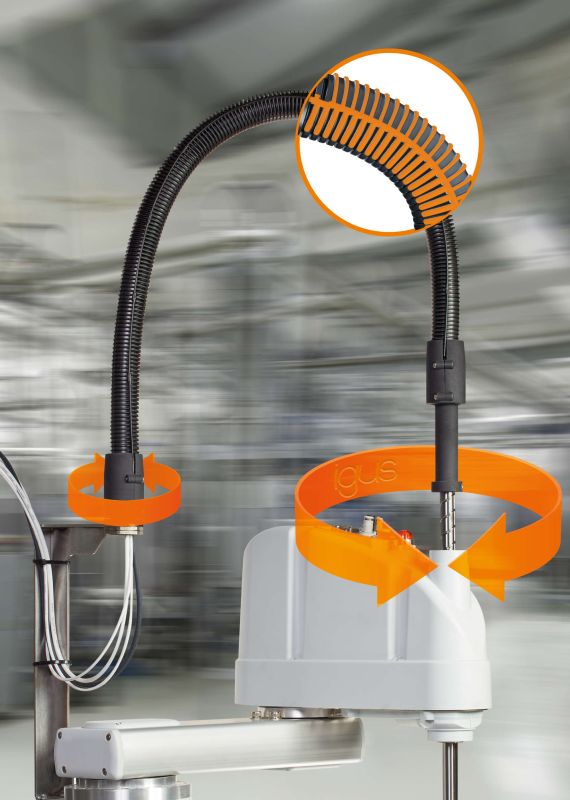 Scara Cable Solution von Igus - Kabelführung für Scara-Roboter