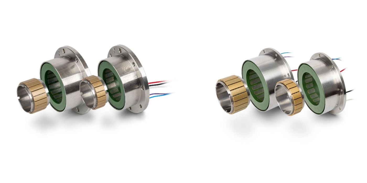 Rechts die beiden neuen EC frameless DT85M und L Motoren, links die bereits gelaunchten EC frameless DT50 Motoren
